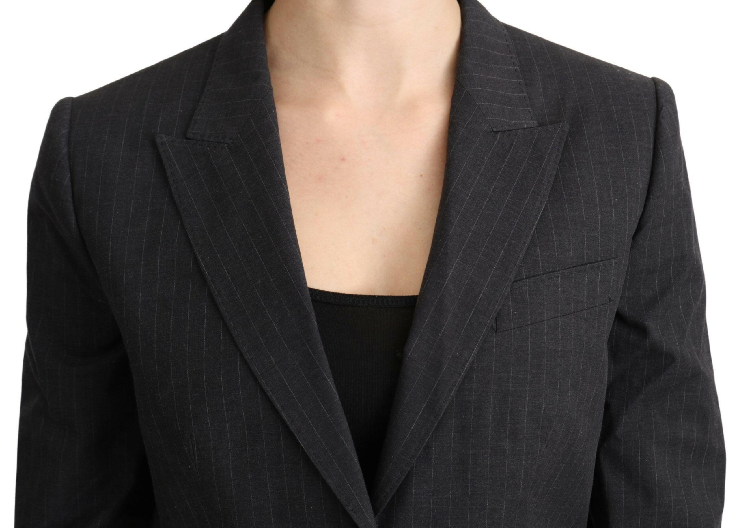 Dolce & Gabbana Gray Single Breasted Blazer Cotton Jacket -   -  Dolce & Gabbana.