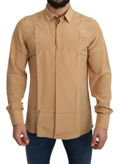 Dolce & Gabbana Elegant Yellow Silk Men's Formal Shirt -   -  Dolce & Gabbana.