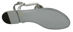 Dolce & Gabbana Silver Crystal Sandals Flip Flops Shoes -   -  Dolce & Gabbana.