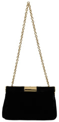 Dolce & Gabbana Black Velvet Crystal Studs Women Crossbody Sling Borse Bag -  Luxury Cross Body Bag for Women -  Dolce & Gabbana.