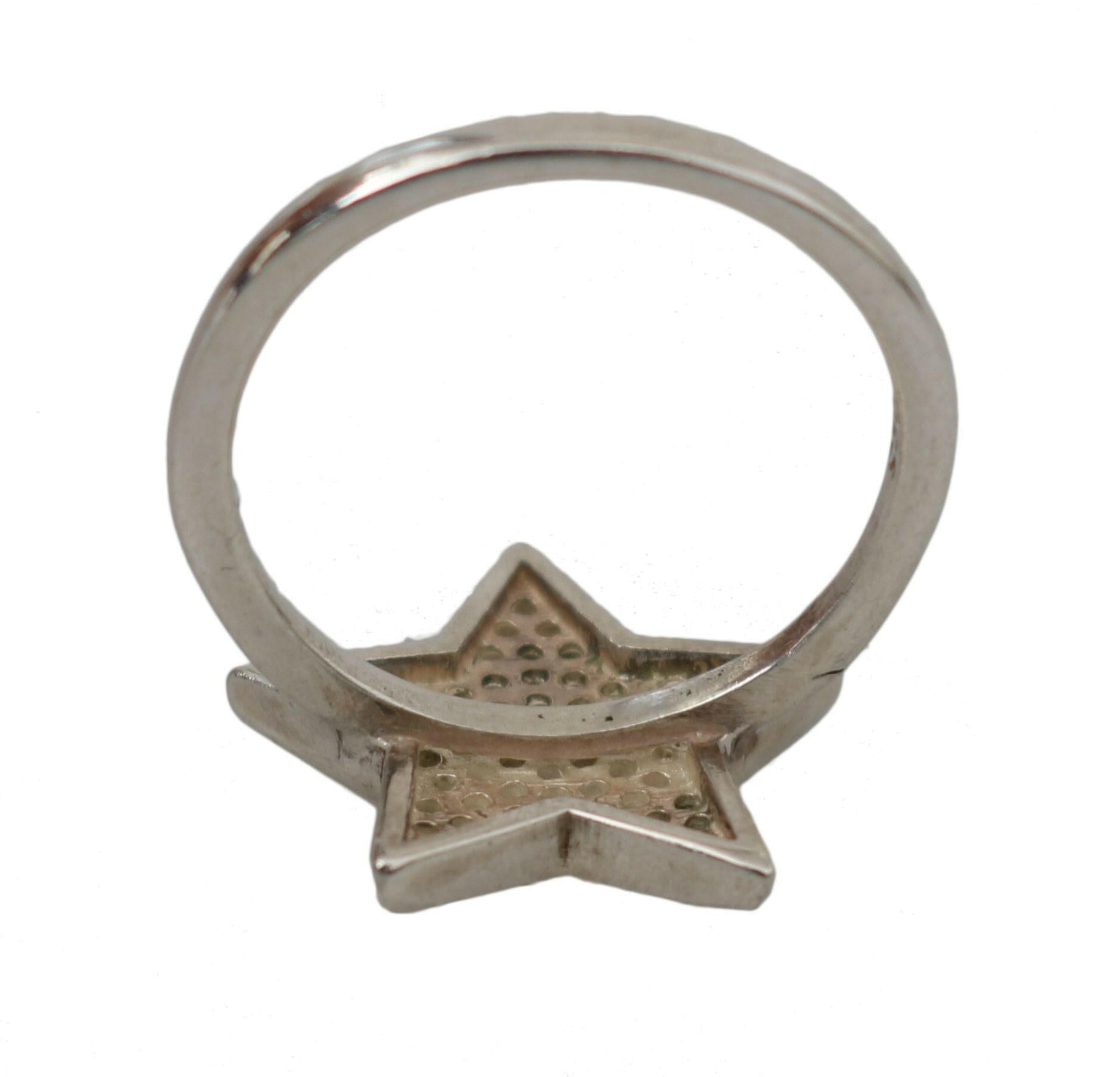Nialaya Silver Womens Clear CZ Star 925 Ring -   -  Nialaya.
