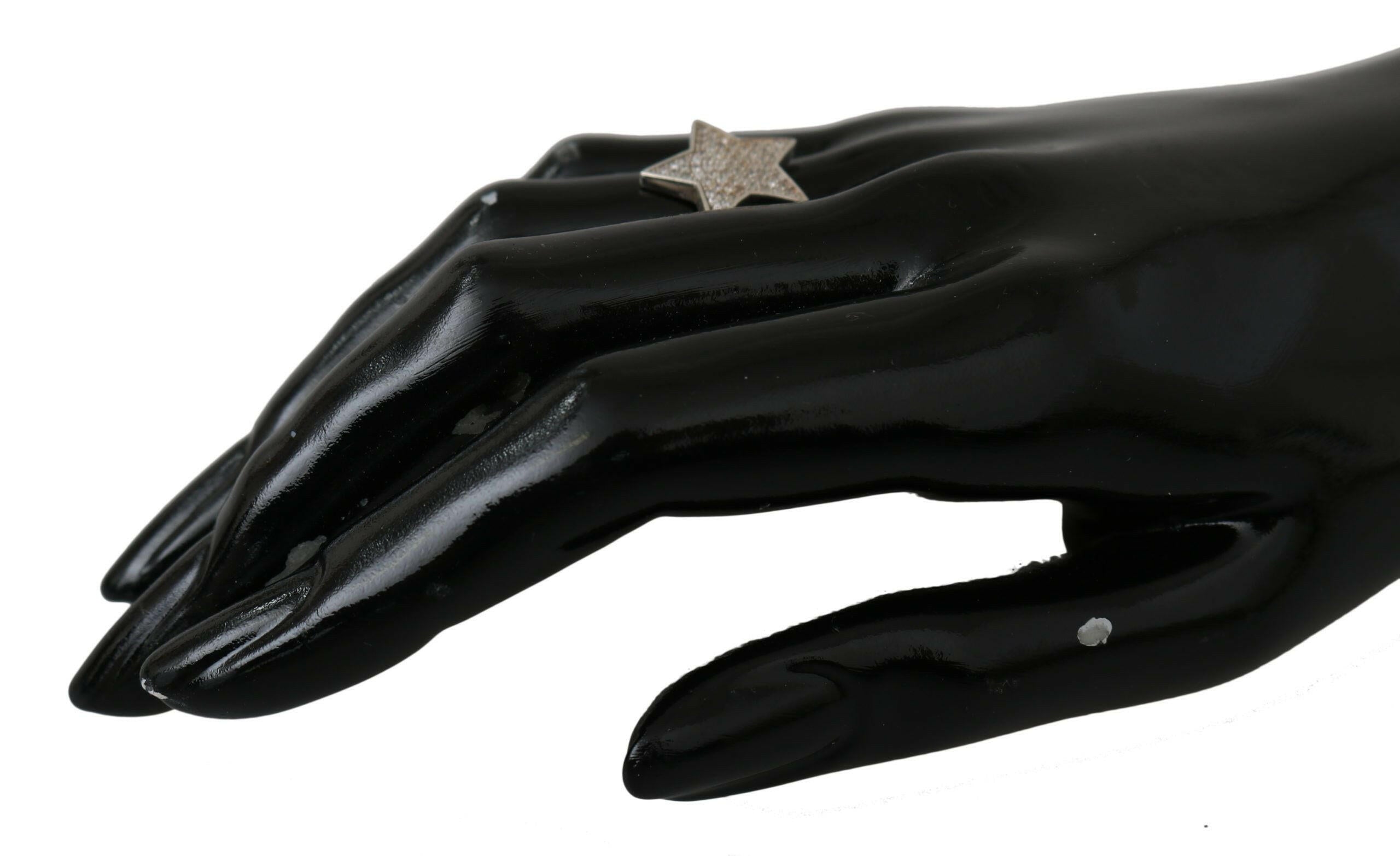 Nialaya Silver Womens Clear CZ Star 925 Ring -   -  Nialaya.