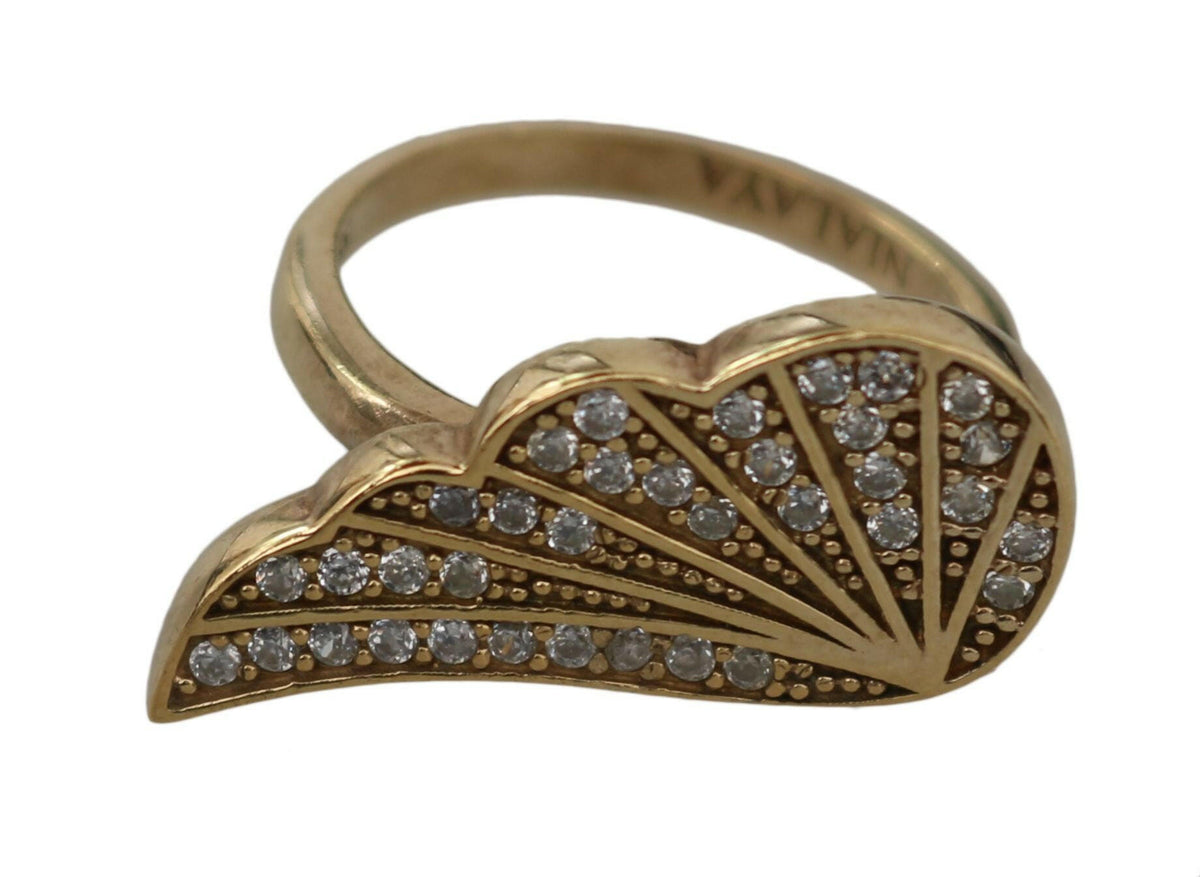 Nialaya Gold Wing Clear CZ 925 Silver Authentic Women -   -  Nialaya.