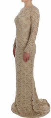 Dolce & Gabbana Beige Floral Lace Sheath Maxi Dress -   -  Dolce & Gabbana.