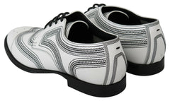 Dolce & Gabbana White Leather Derby Formal Black Lace Shoes -   -  Dolce & Gabbana.