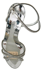 Dolce & Gabbana Silver Crystal Ankle Strap Sandals Shoes -   -  Dolce & Gabbana.