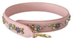 Dolce & Gabbana Pink Leather Crystal Stud Accessory Shoulder Strap -   -  Dolce & Gabbana.