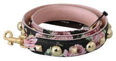Dolce & Gabbana Pink Floral Leather Stud Accessory Shoulder Strap -   -  Dolce & Gabbana.