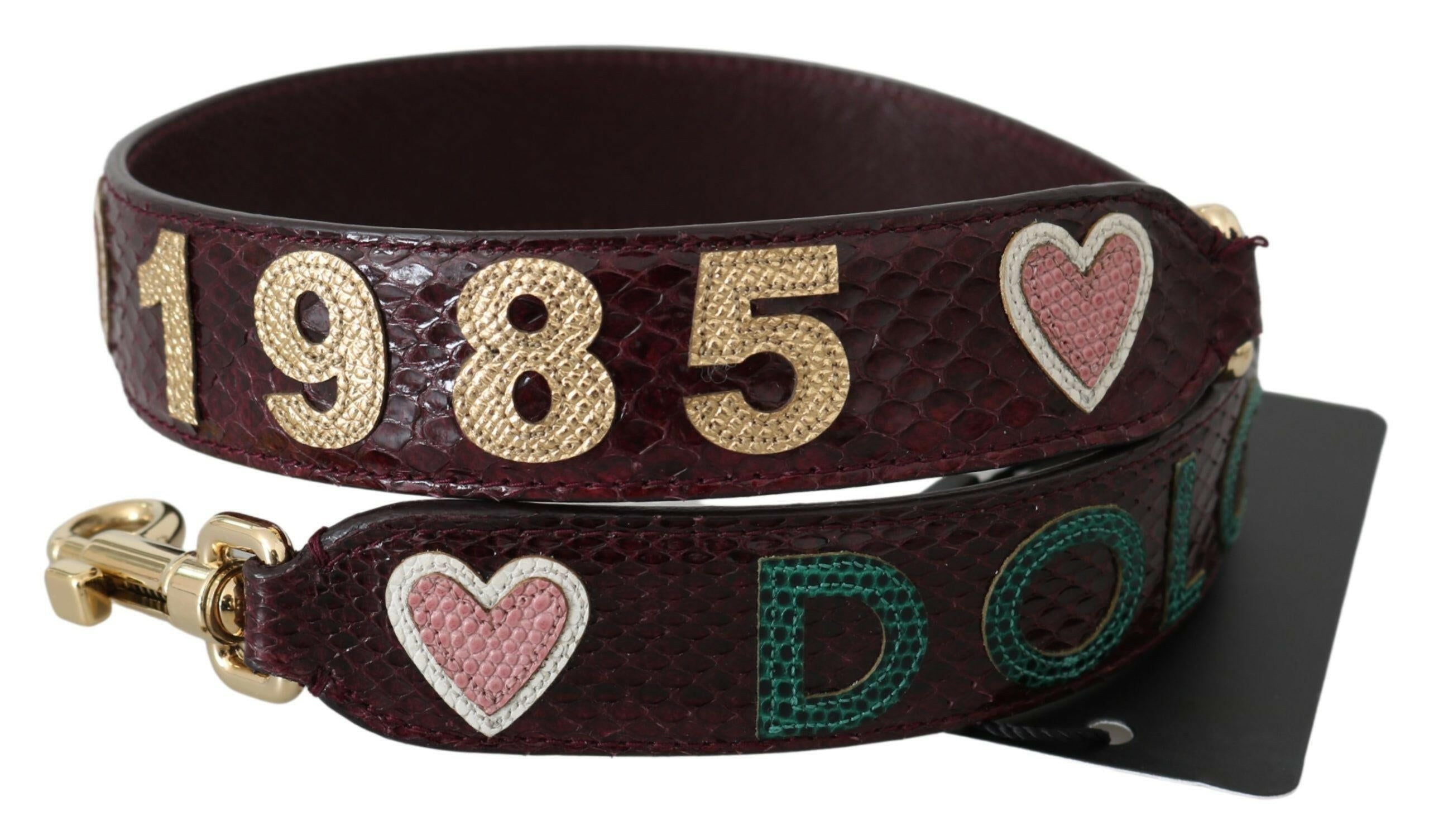 Dolce & Gabbana Bordeaux Exotic Skin Leather Belt Shoulder Strap -   -  Dolce & Gabbana.
