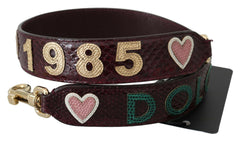Dolce & Gabbana Bordeaux Exotic Skin Leather Belt Shoulder Strap -   -  Dolce & Gabbana.