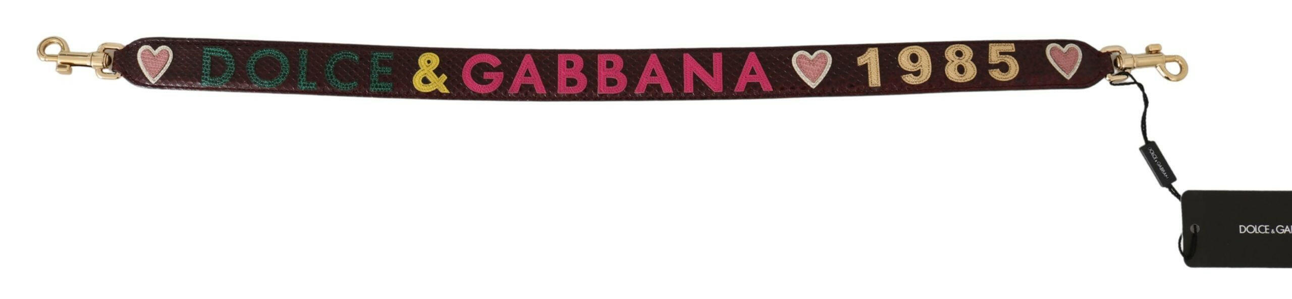 Dolce & Gabbana Bordeaux Exotic Skin Leather Belt Shoulder Strap -   -  Dolce & Gabbana.