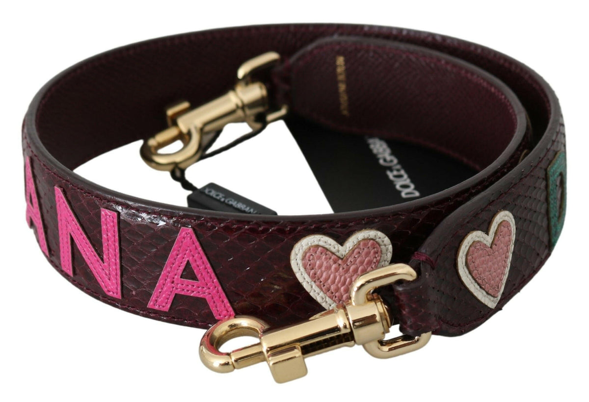 Dolce & Gabbana Bordeaux Exotic Skin Leather Belt Shoulder Strap -   -  Dolce & Gabbana.