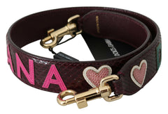 Dolce & Gabbana Bordeaux Exotic Skin Leather Belt Shoulder Strap -   -  Dolce & Gabbana.