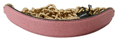 Dolce & Gabbana Pink Leather Gold Chain Accessory Shoulder Strap -   -  Dolce & Gabbana.