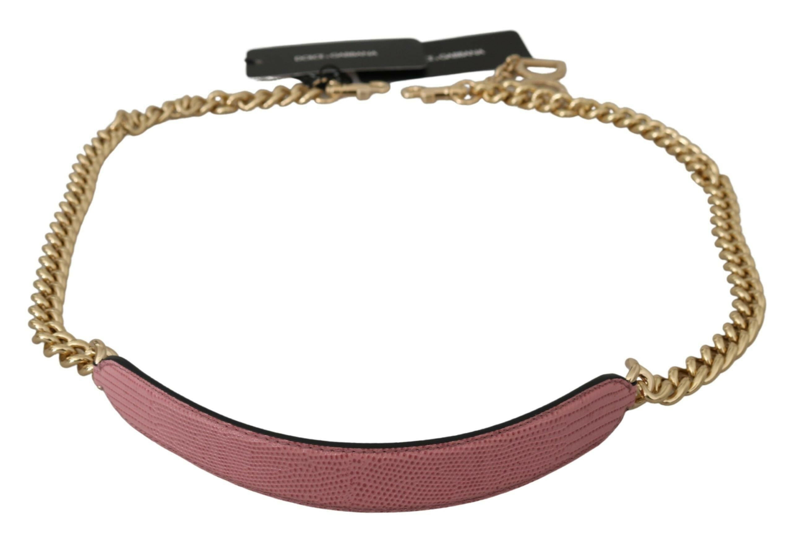 Dolce & Gabbana Pink Leather Gold Chain Accessory Shoulder Strap -   -  Dolce & Gabbana.
