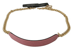 Dolce & Gabbana Pink Leather Gold Chain Accessory Shoulder Strap -   -  Dolce & Gabbana.