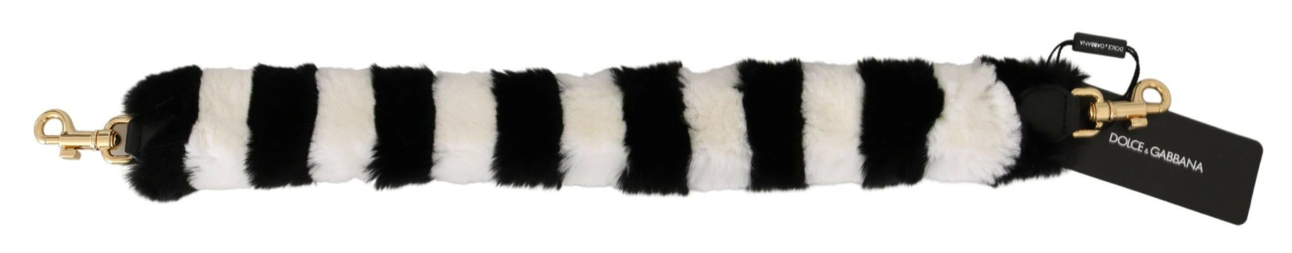 Dolce & Gabbana Black White Lapin Fur Accessory Shoulder Strap -   -  Dolce & Gabbana.