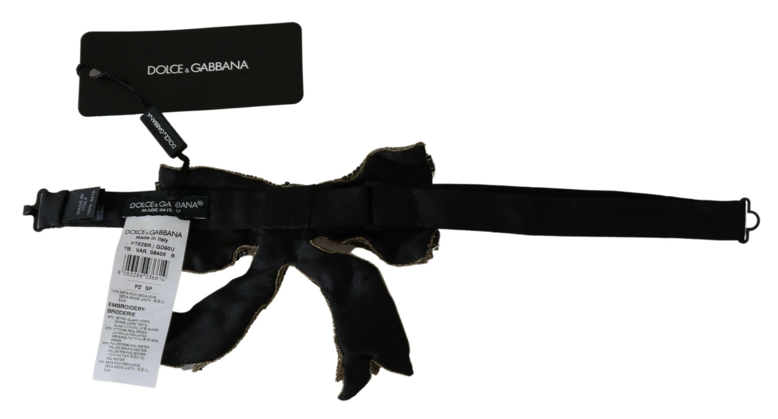 Dolce & Gabbana Gold Crystal Beaded Sequined 100% Silk Catwalk Necklace -   -  Dolce & Gabbana.