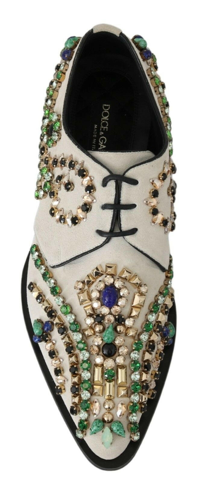 Dolce & Gabbana White Suede Crystal Dress Broque Shoes -   -  Dolce & Gabbana.