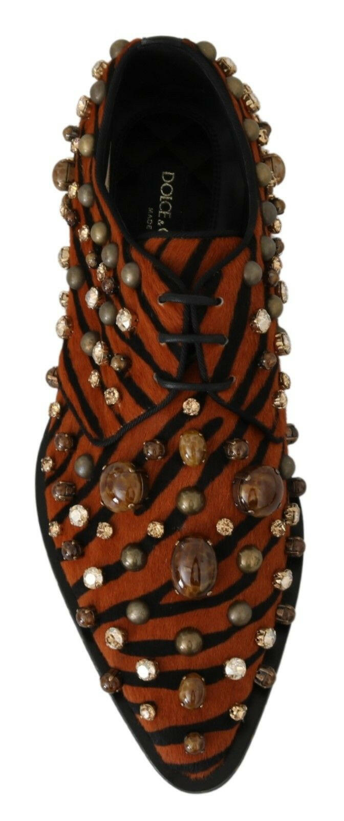Dolce & Gabbana Orange Pony Hair Crystal Dress Broque Shoes -   -  Dolce & Gabbana.