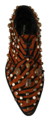 Dolce & Gabbana Orange Pony Hair Crystal Dress Broque Shoes -   -  Dolce & Gabbana.