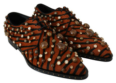 Dolce & Gabbana Orange Pony Hair Crystal Dress Broque Shoes -   -  Dolce & Gabbana.