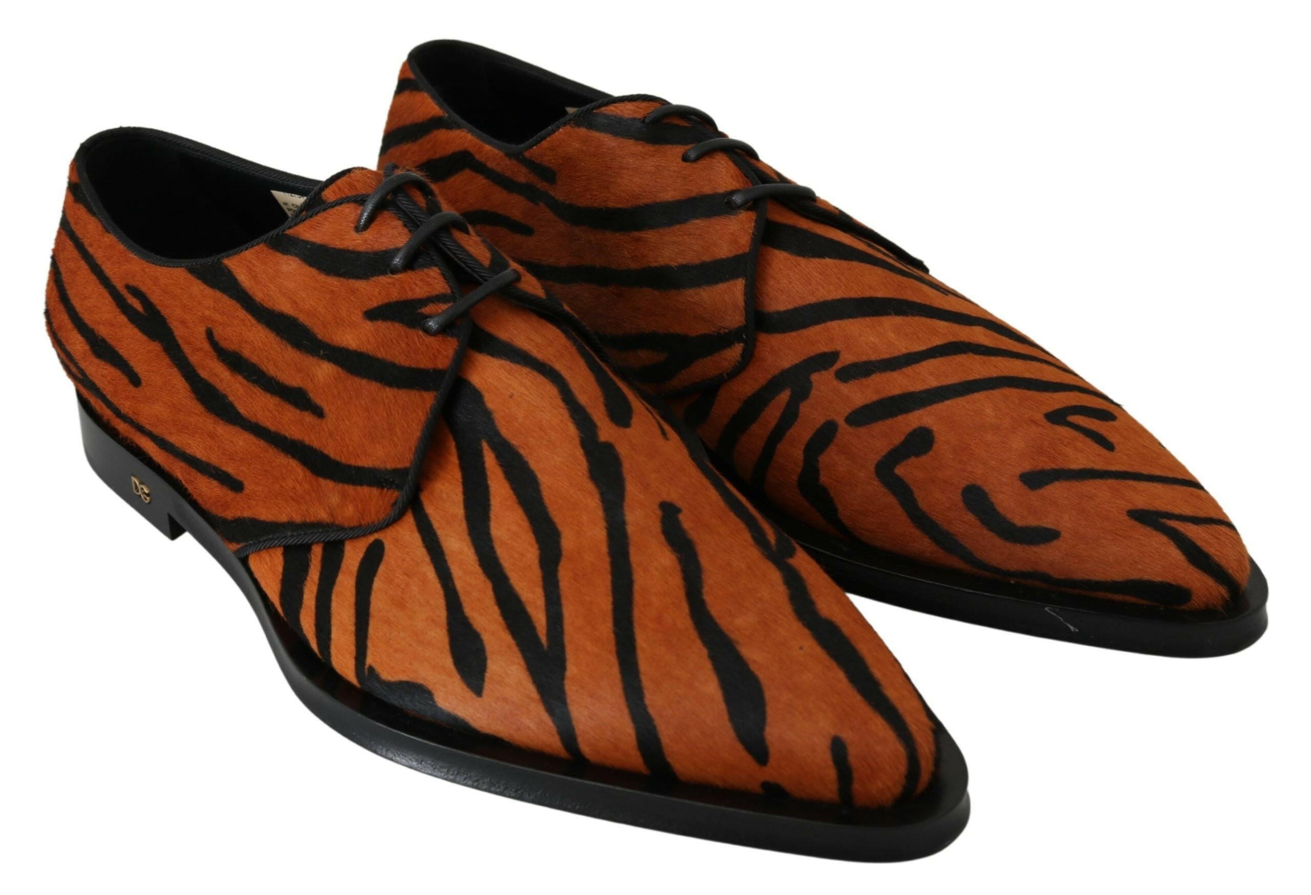 Dolce & Gabbana Orange Pony Hair Formal Dress Broque Shoes -   -  Dolce & Gabbana.