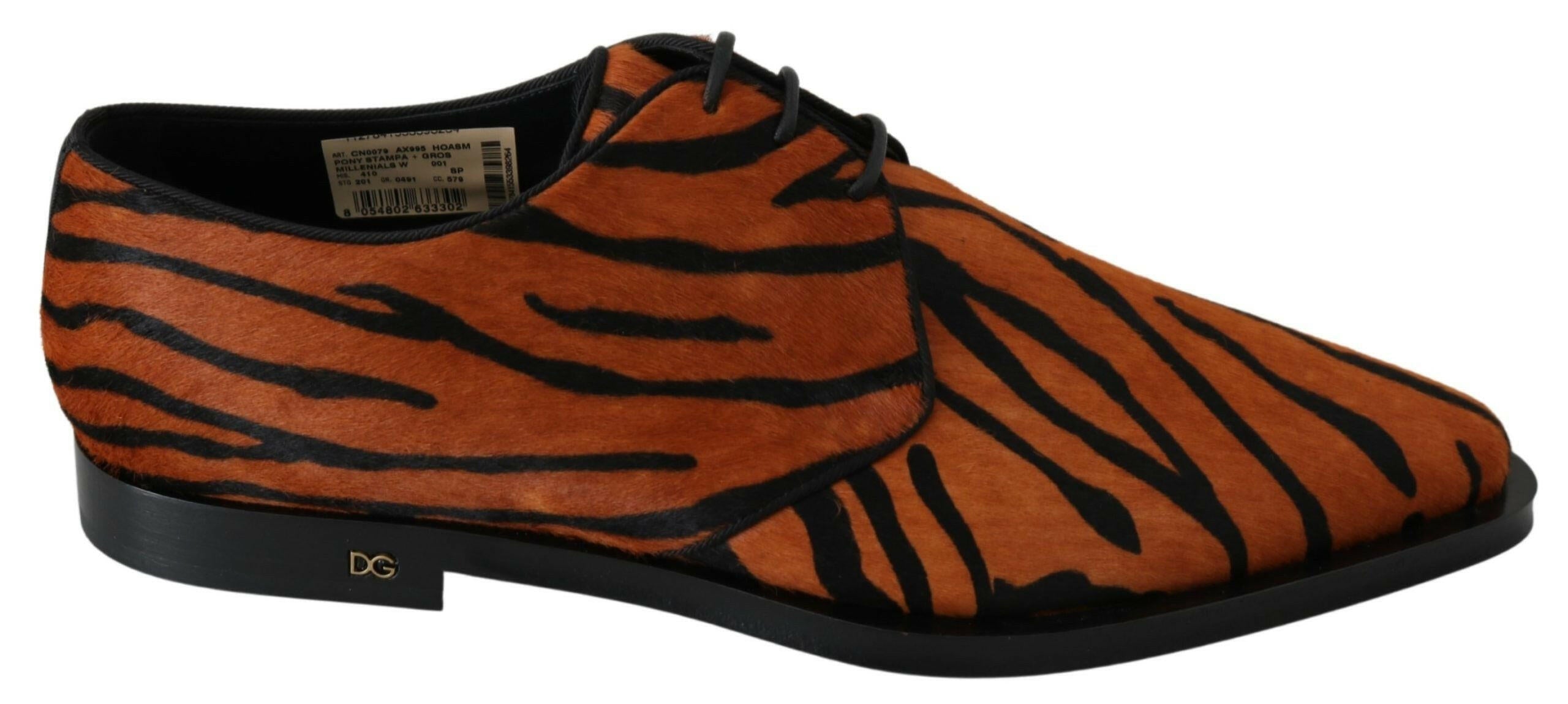 Dolce & Gabbana Orange Pony Hair Formal Dress Broque Shoes -   -  Dolce & Gabbana.