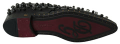 Dolce & Gabbana Black Leather Crystals Dress Broque Shoes -   -  Dolce & Gabbana.