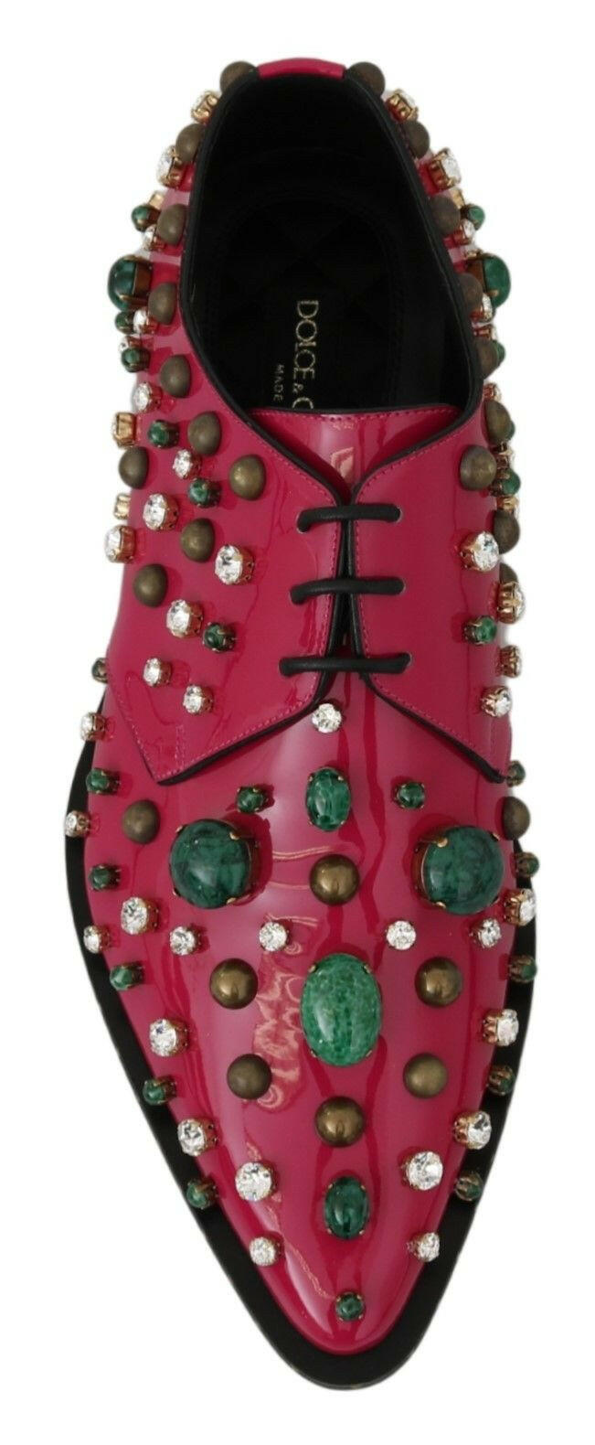 Dolce & Gabbana Pink Leather Crystals Dress Broque Shoes -   -  Dolce & Gabbana.