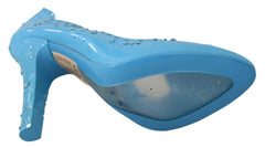Dolce & Gabbana Blue Crystal Floral CINDERELLA Heels Shoes -   -  Dolce & Gabbana.