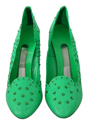 Dolce & Gabbana Green Crystal Floral Heels CINDERELLA Shoes -   -  Dolce & Gabbana.