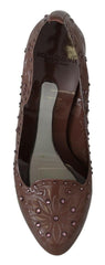 Dolce & Gabbana Brown Floral Crystal Heels CINDERELLA Shoes -   -  Dolce & Gabbana.