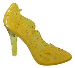Dolce & Gabbana Yellow Floral Crystal CINDERELLA Heels Shoes -   -  Dolce & Gabbana.