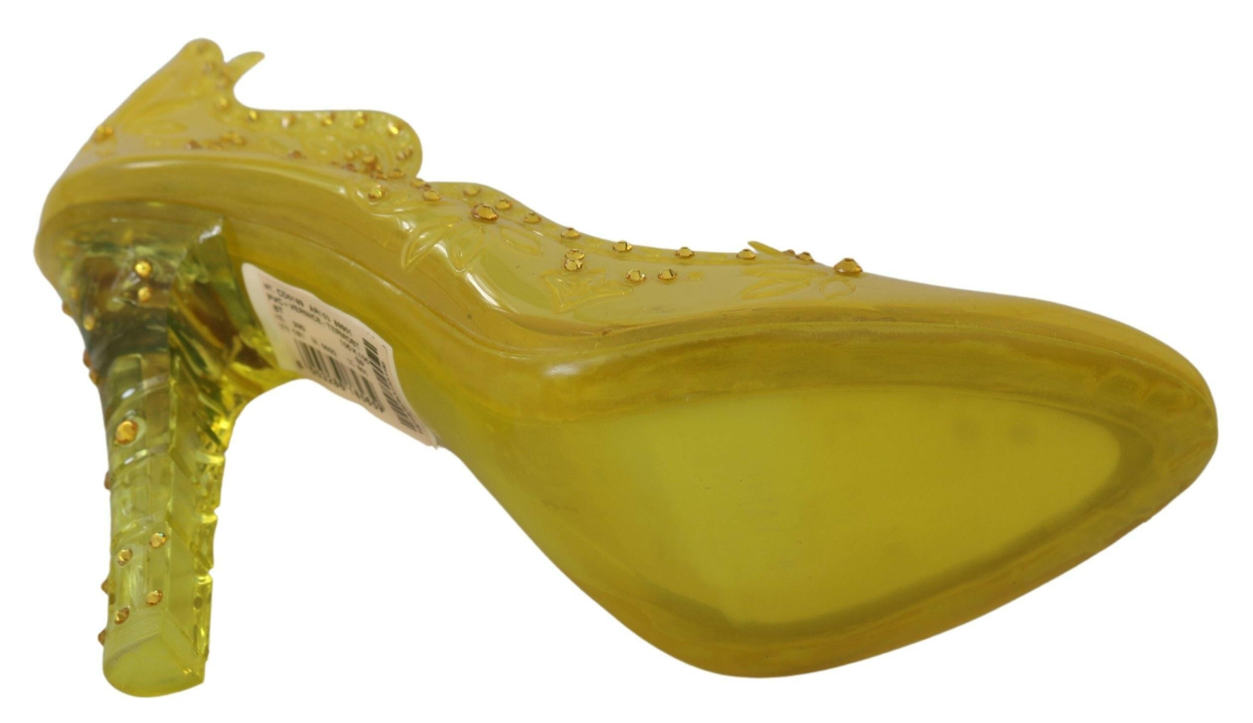 Dolce & Gabbana Yellow Floral Crystal CINDERELLA Heels Shoes -   -  Dolce & Gabbana.