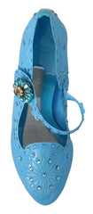 Dolce & Gabbana Blue Floral Crystal CINDERELLA Heels Shoes -   -  Dolce & Gabbana.