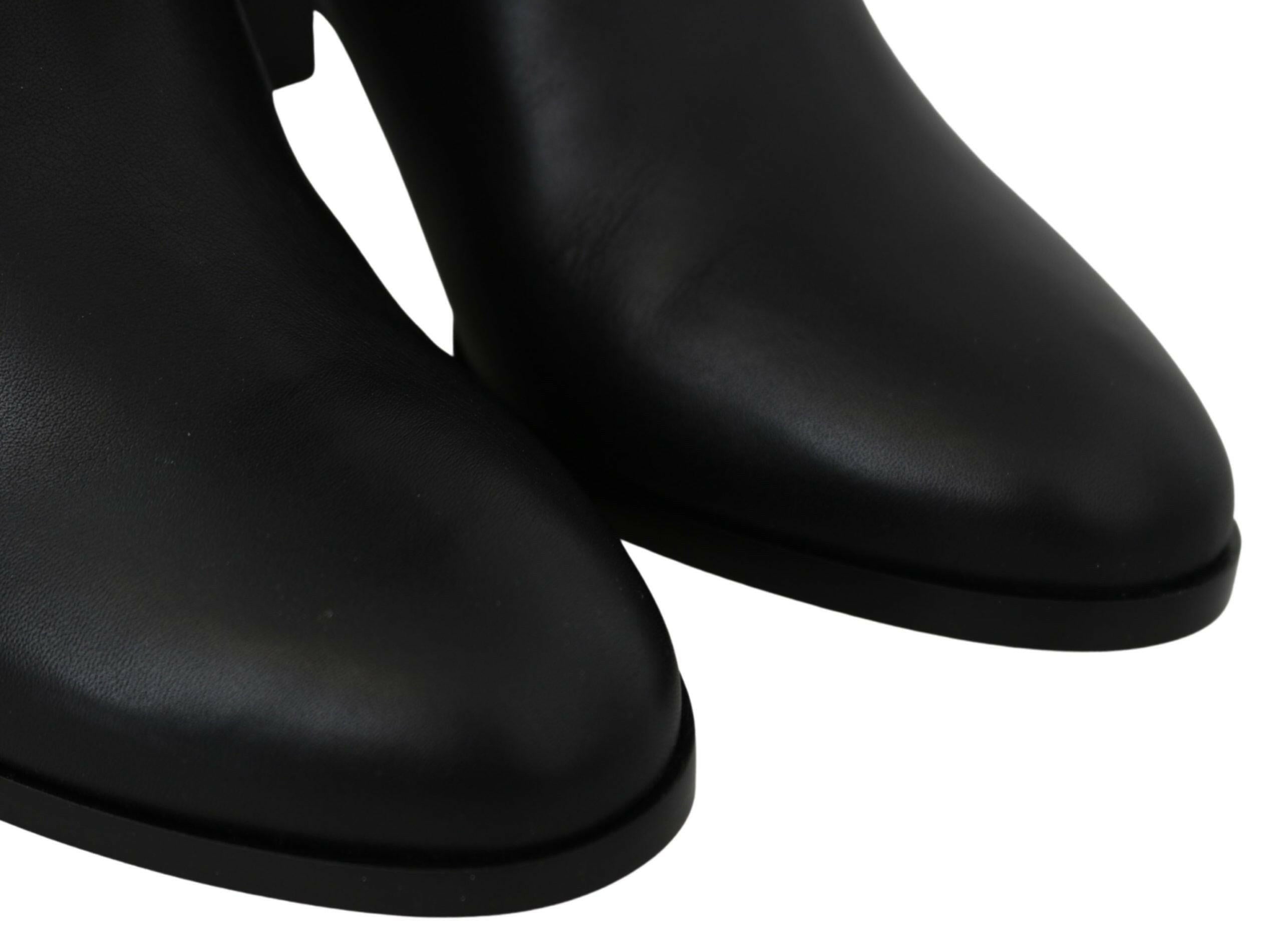 Jimmy Choo Elegant Black Calf Leather Heeled Boots -   -  Jimmy Choo.