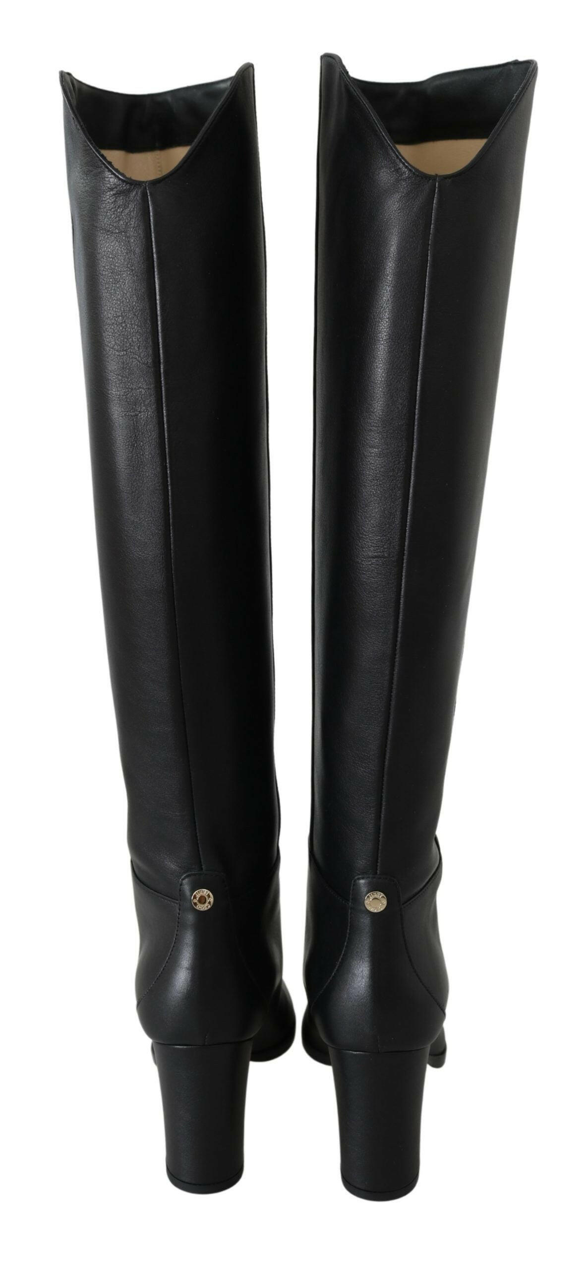 Jimmy Choo Elegant Black Calf Leather Heeled Boots -   -  Jimmy Choo.
