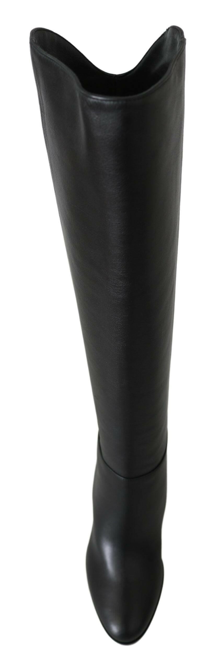 Jimmy Choo Elegant Black Calf Leather Heeled Boots -   -  Jimmy Choo.