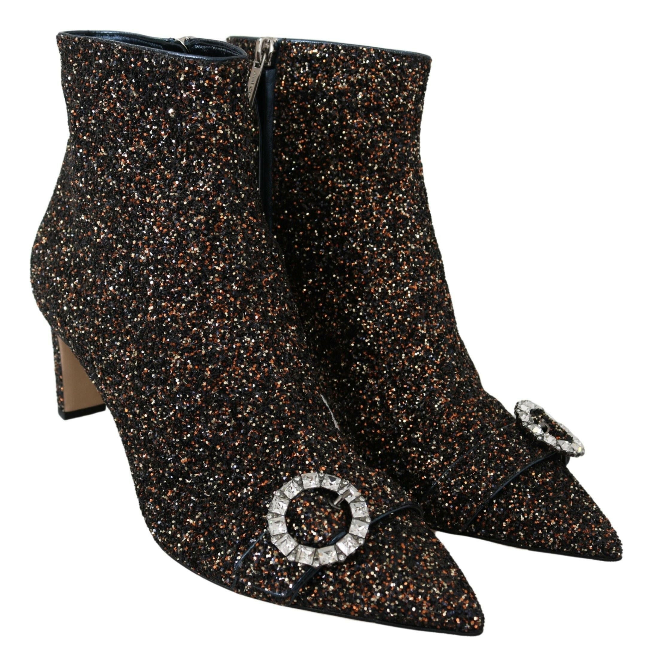 Jimmy Choo Amethyst Mix Hanover Heeled Glitter Boots -   -  Jimmy Choo.
