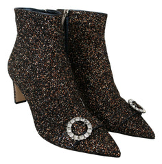 Jimmy Choo Amethyst Mix Hanover Heeled Glitter Boots -   -  Jimmy Choo.