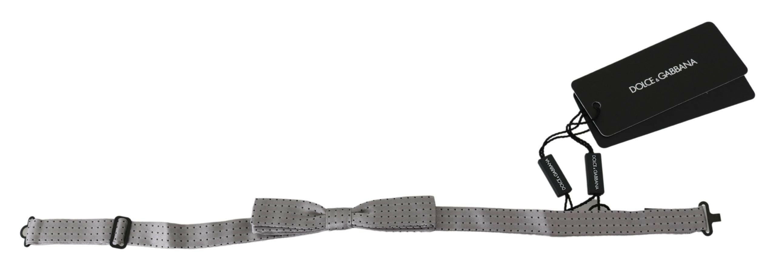Dolce & Gabbana Gray Polka Dot Mens Necktie Papillon Bow Tie -  Neckties, Men -  Dolce & Gabbana.