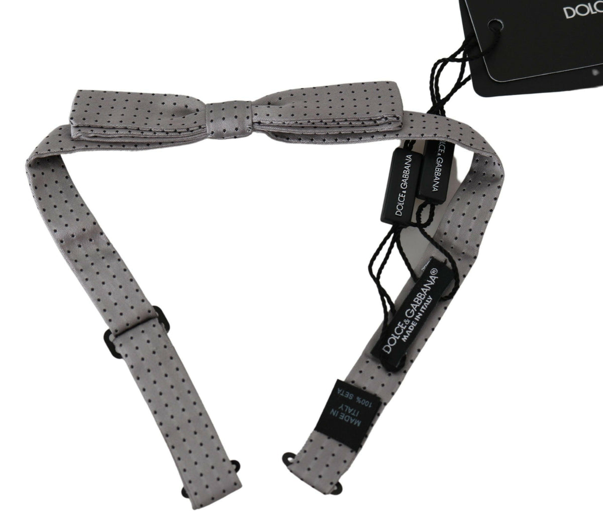 Dolce & Gabbana Gray Polka Dot Mens Necktie Papillon Bow Tie -  Neckties, Men -  Dolce & Gabbana.