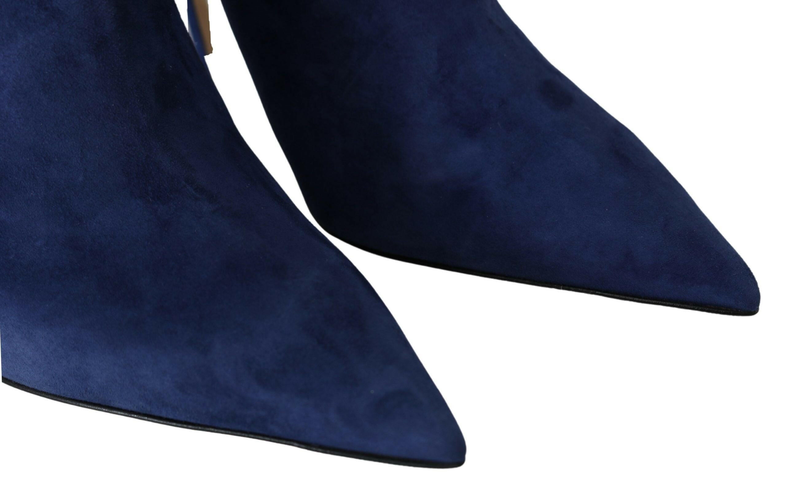 Jimmy Choo Pop Blue Crystal-Strap Heeled Boots -   -  Jimmy Choo.