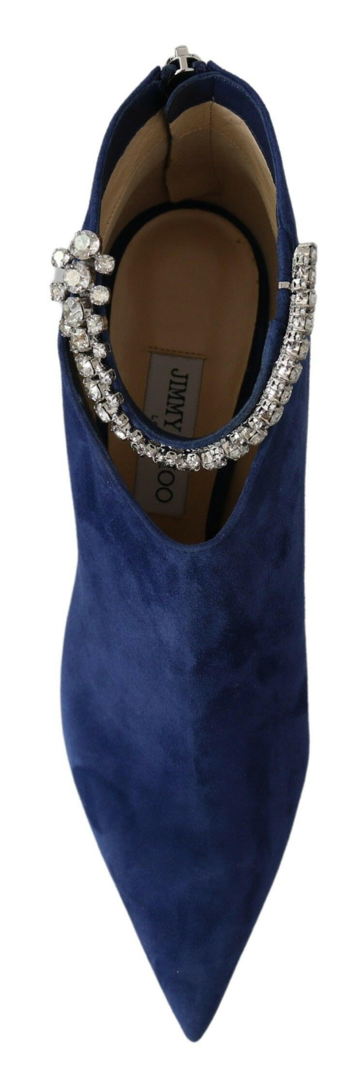 Jimmy Choo Pop Blue Crystal-Strap Heeled Boots -   -  Jimmy Choo.