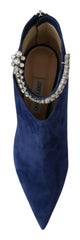 Jimmy Choo Pop Blue Crystal-Strap Heeled Boots -   -  Jimmy Choo.