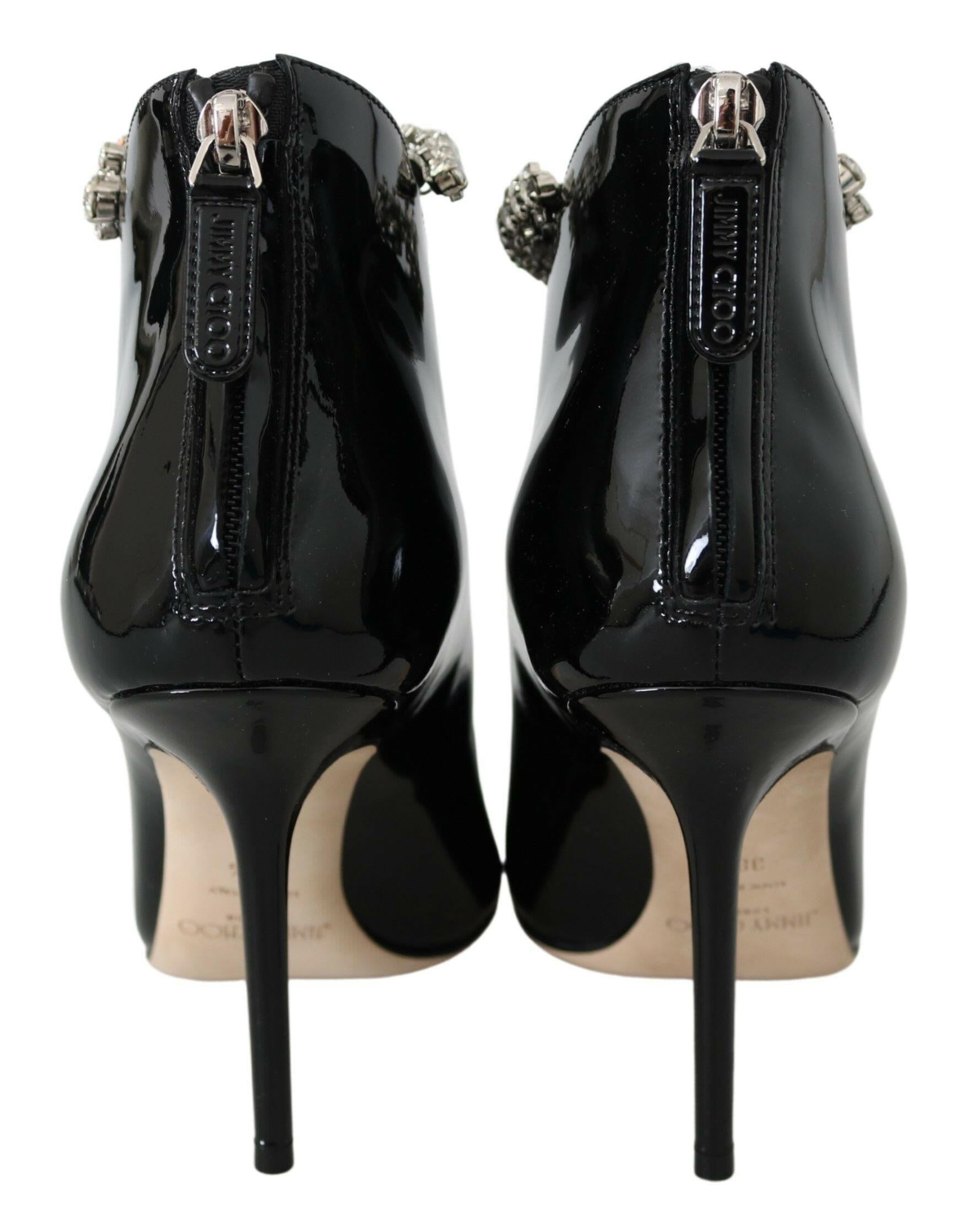 Jimmy Choo Elegant Black Patent Heeled Boots -   -  Jimmy Choo.