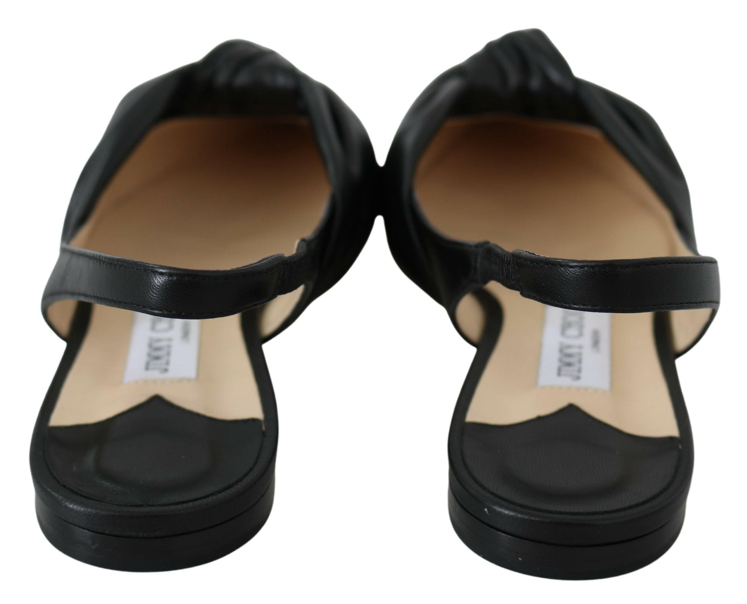 Jimmy Choo Elegant Pointed Toe Leather Flats -   -  Jimmy Choo.