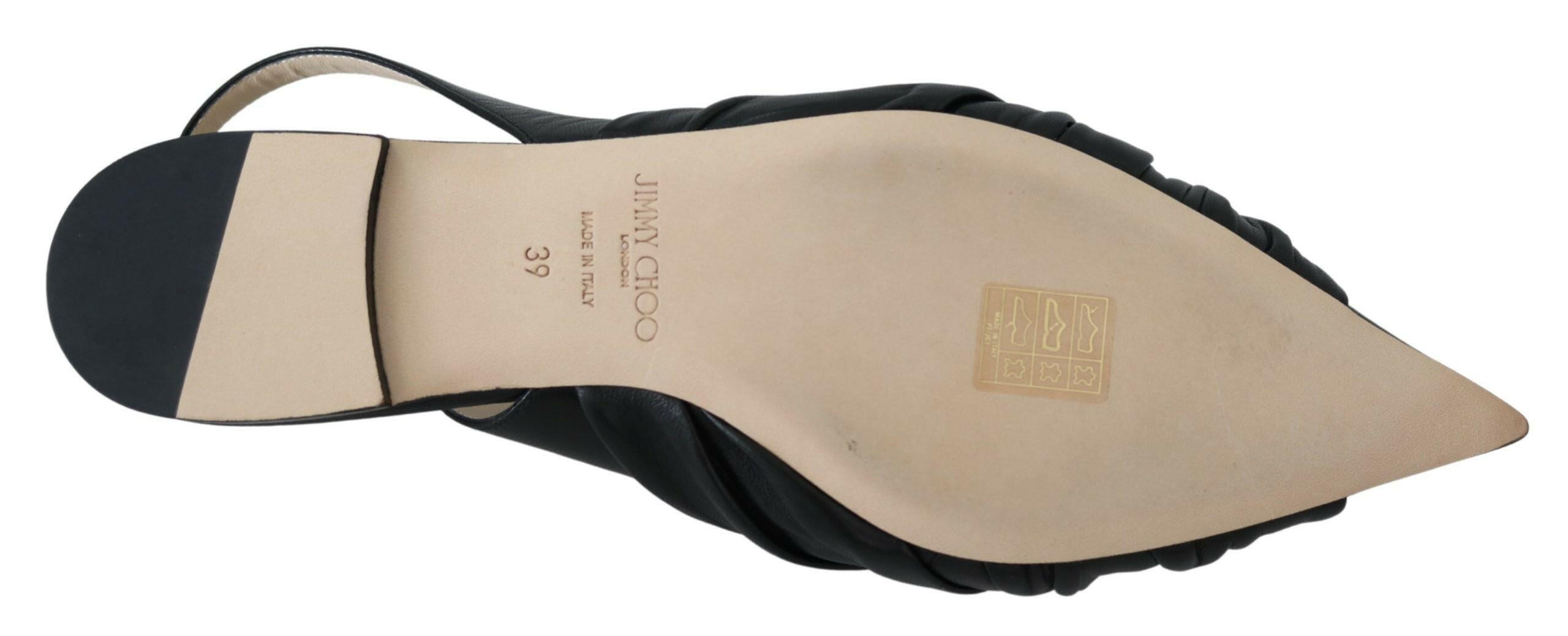 Jimmy Choo Elegant Pointed Toe Leather Flats -   -  Jimmy Choo.