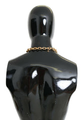 Dolce & Gabbana Gold Brass Chain Crystal Sunlower Pendants Necklace -   -  Dolce & Gabbana.